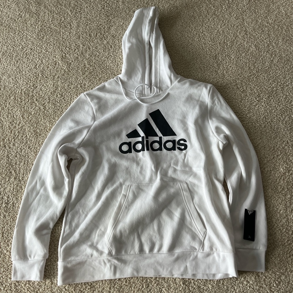 adidas white hoodie NWT